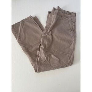 Key Industries Mens Khaki Carpenter Work Pants 38x32 Cotton Utility Cargo